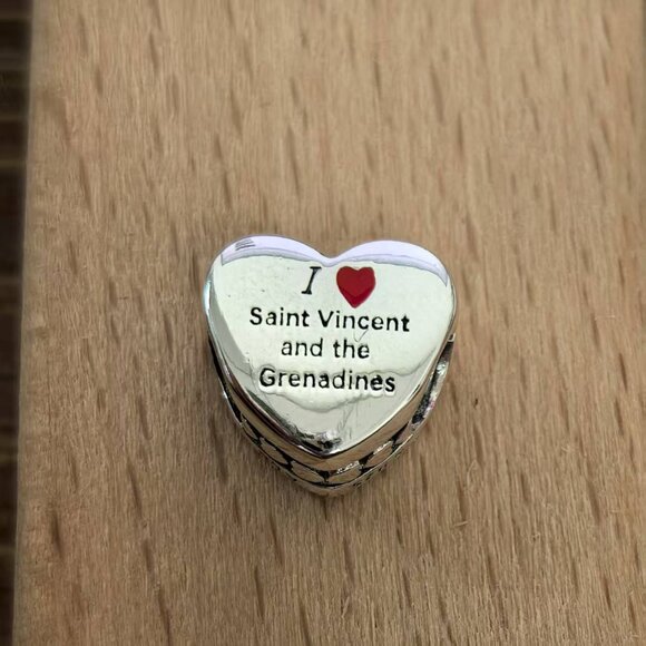 Pandora I love Saint Vincent and the Grenadines Exclusive Charm, S925 Silver - Picture 2 of 4